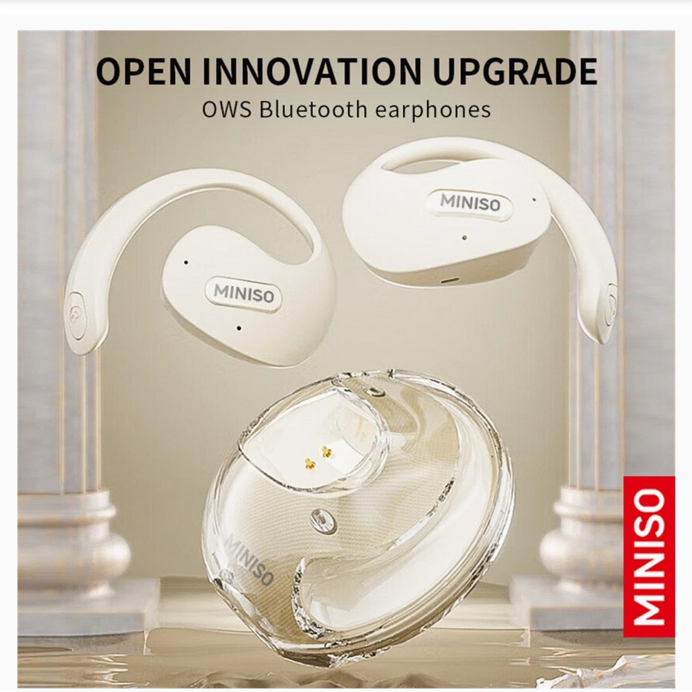 Beige Translation Earbuds Wireless Bluetooth 5.4 OWS AI Headphones - Picture 2 of 6